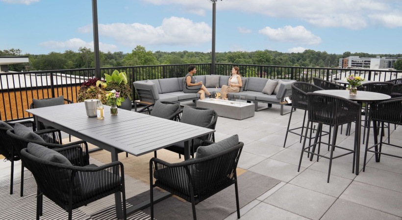 Rooftop lounge gathering spaces The Alice Princeton